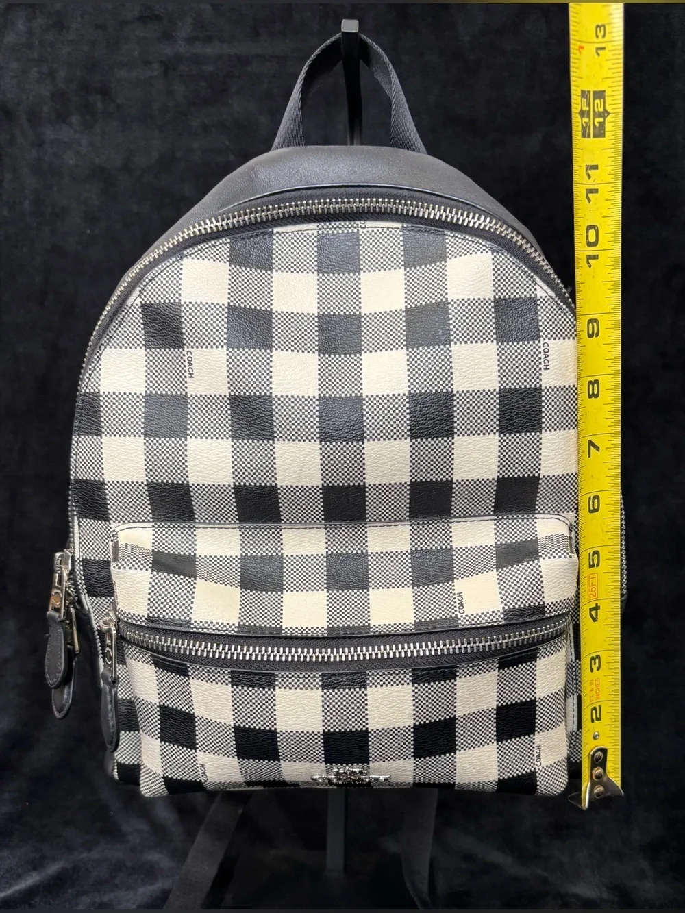 Coach Medium Charlie Backpack With Gingham Print F38949